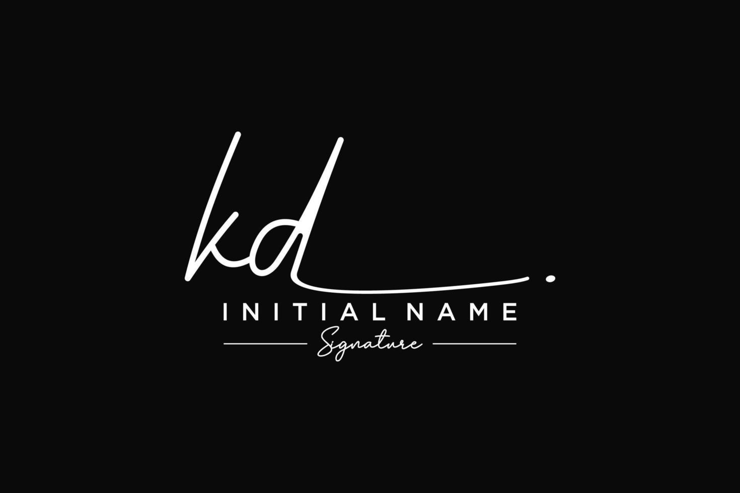 Initial KD signature logo template vector. Hand drawn Calligraphy lettering Vector illustration.