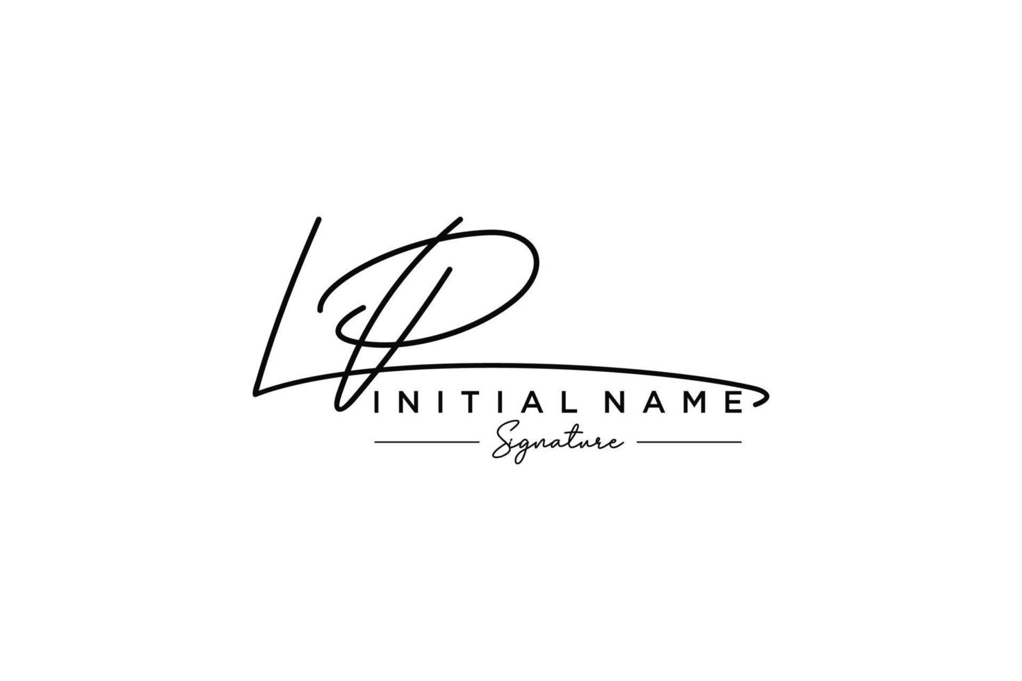 vector de plantilla de logotipo de firma lp inicial. ilustración de vector de letras de caligrafía dibujada a mano.