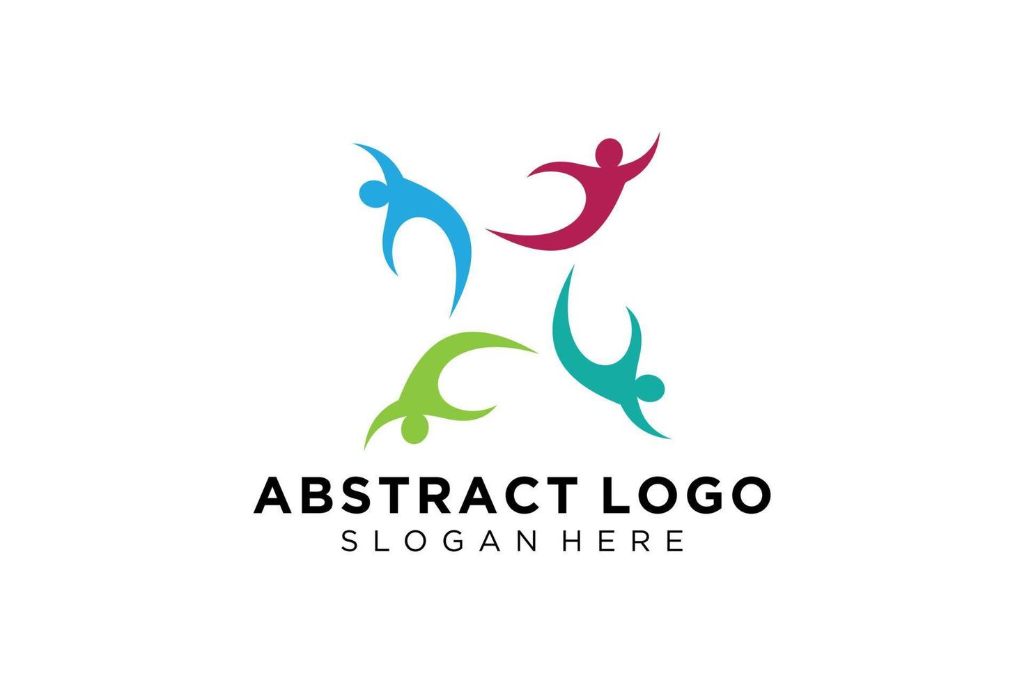 colección de logotipos de personas y familias abstractas vectoriales, iconos de personas, plantilla de logotipo de salud, símbolo de cuidado. vector
