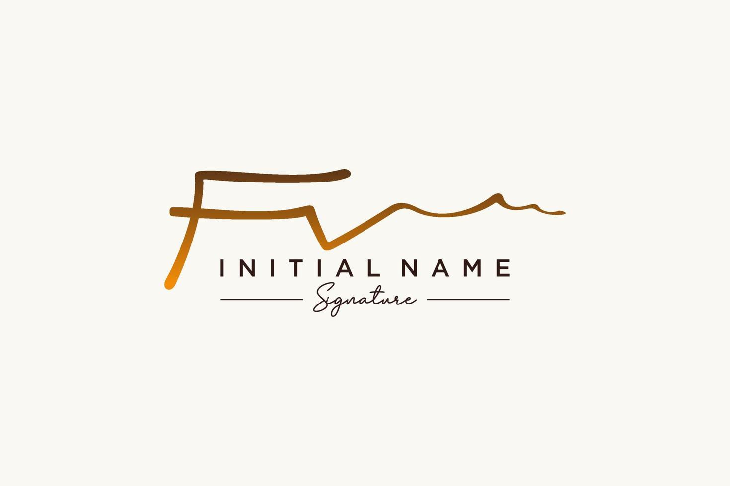 Initial FV signature logo template vector. Hand drawn Calligraphy lettering Vector illustration.