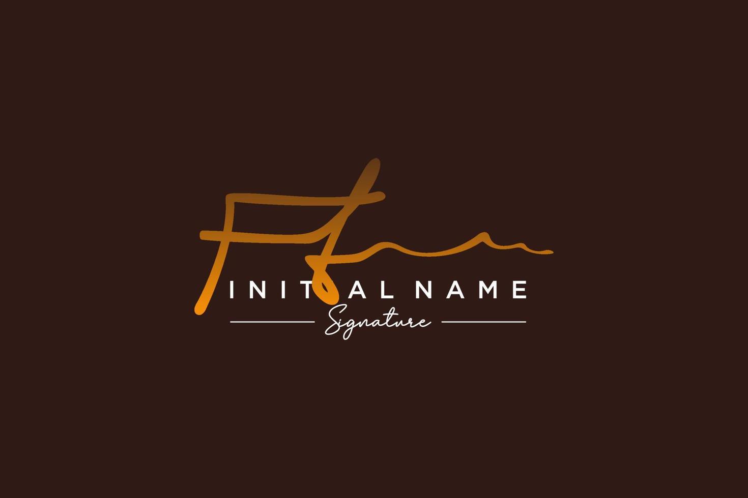 Initial FT signature logo template vector. Hand drawn Calligraphy lettering Vector illustration.