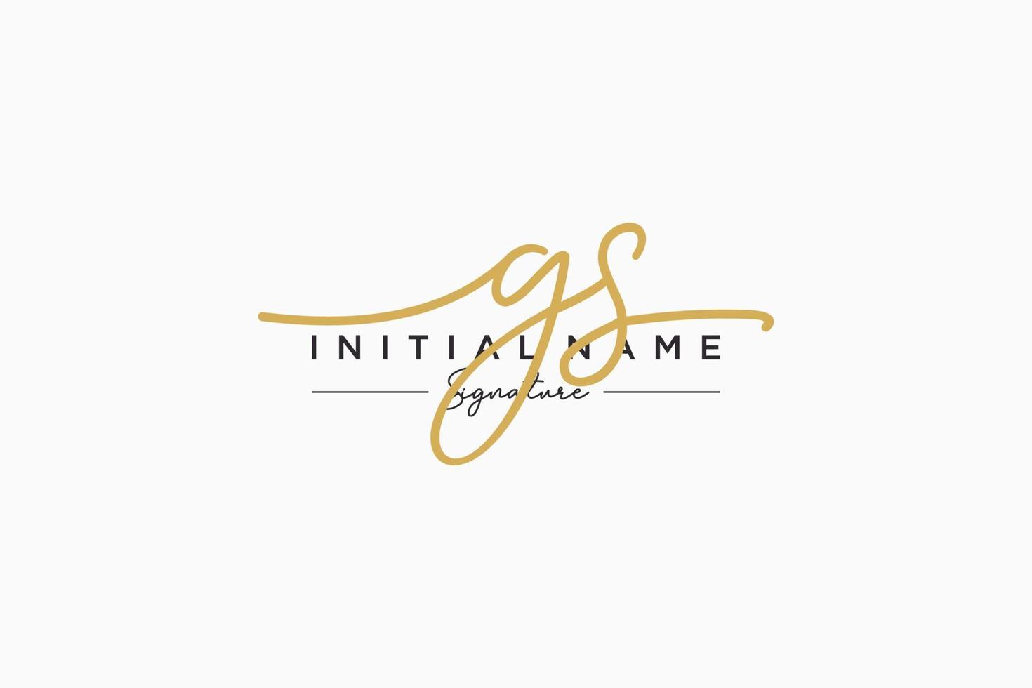 Initial GS signature logo template vector. Hand drawn Calligraphy lettering Vector illustration.