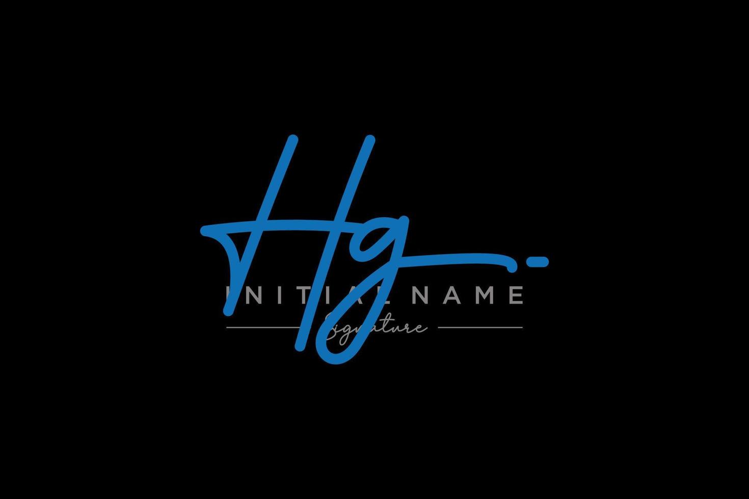 vector de plantilla de logotipo de firma hg inicial. ilustración de vector de letras de caligrafía dibujada a mano.
