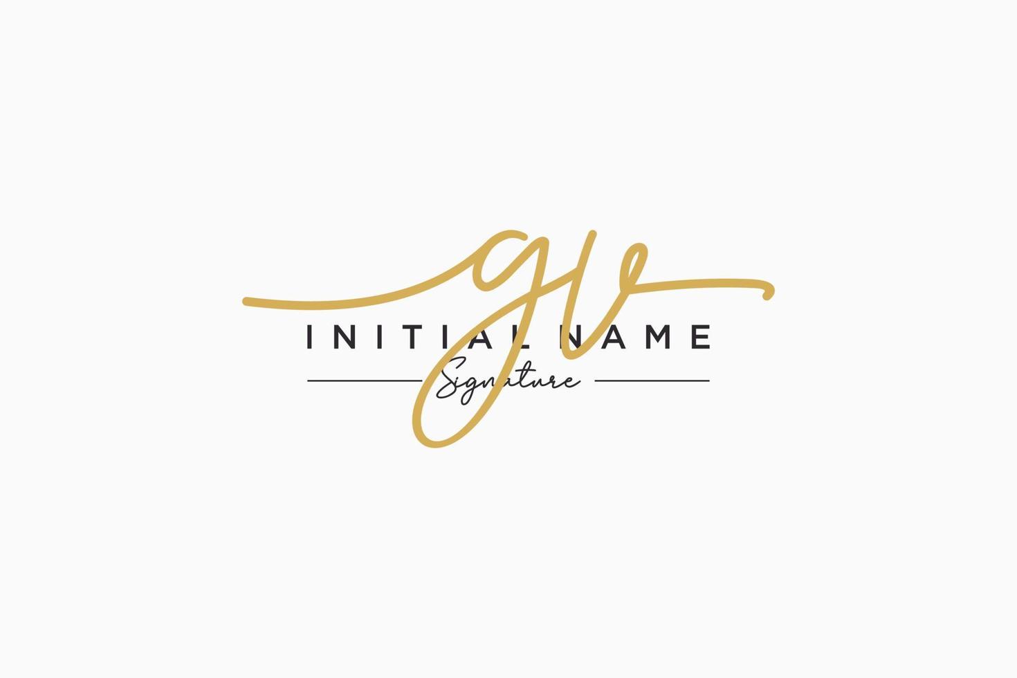 Initial GV signature logo template vector. Hand drawn Calligraphy lettering Vector illustration.