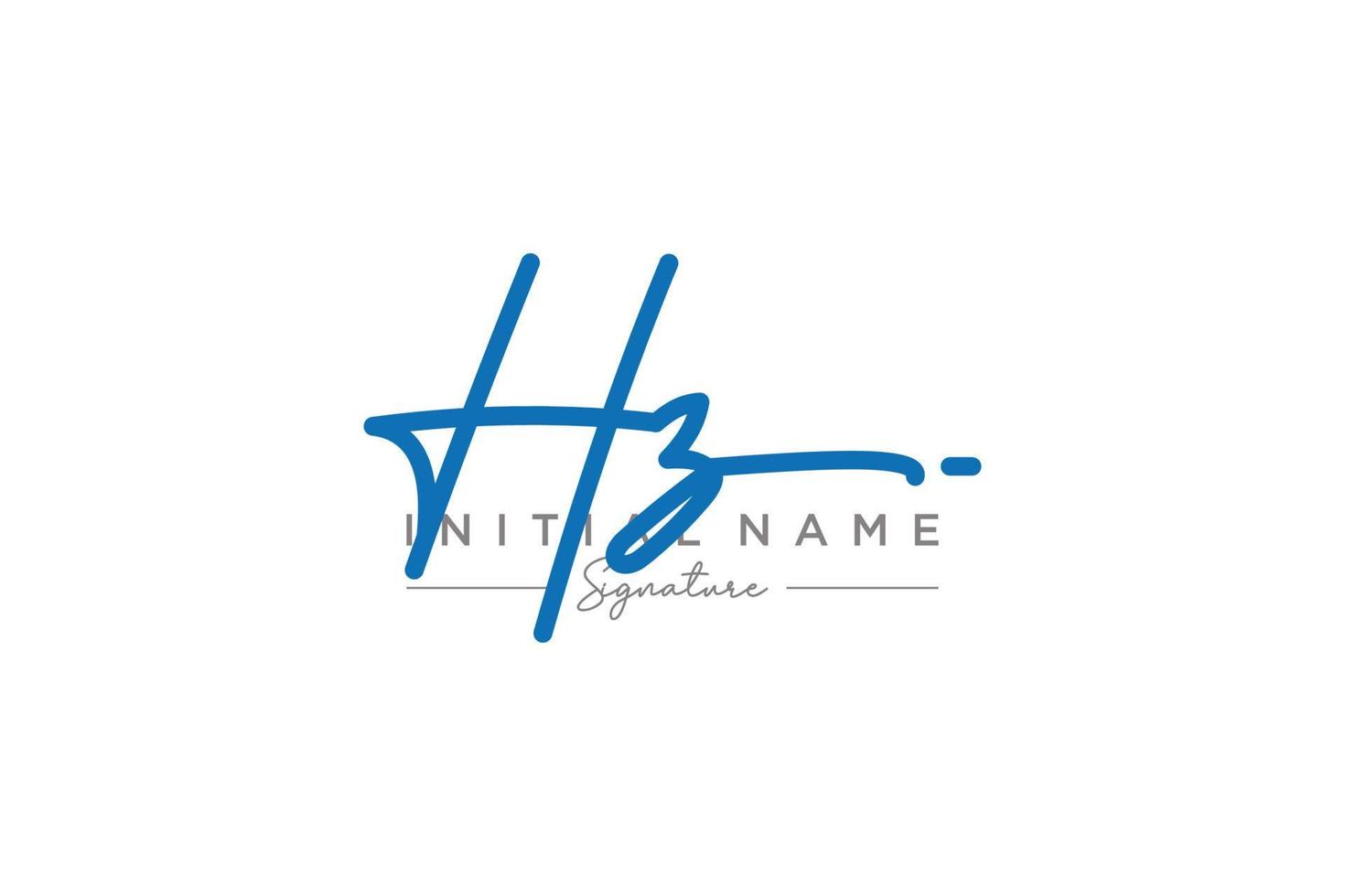 Initial HZ signature logo template vector. Hand drawn Calligraphy lettering Vector illustration.