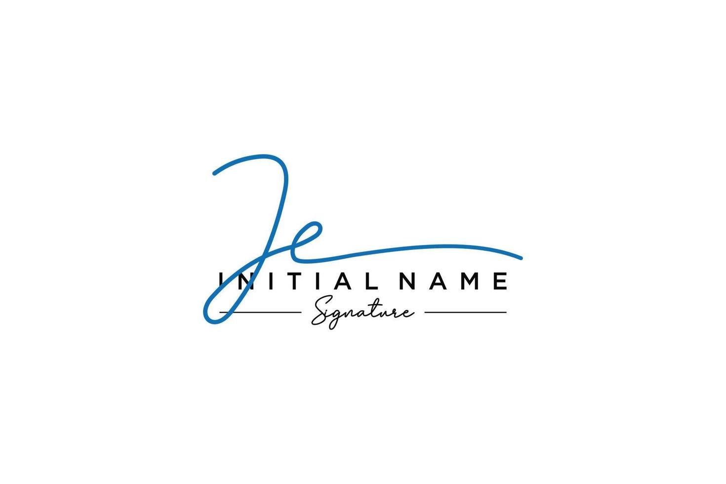 Initial JE signature logo template vector. Hand drawn Calligraphy lettering Vector illustration.