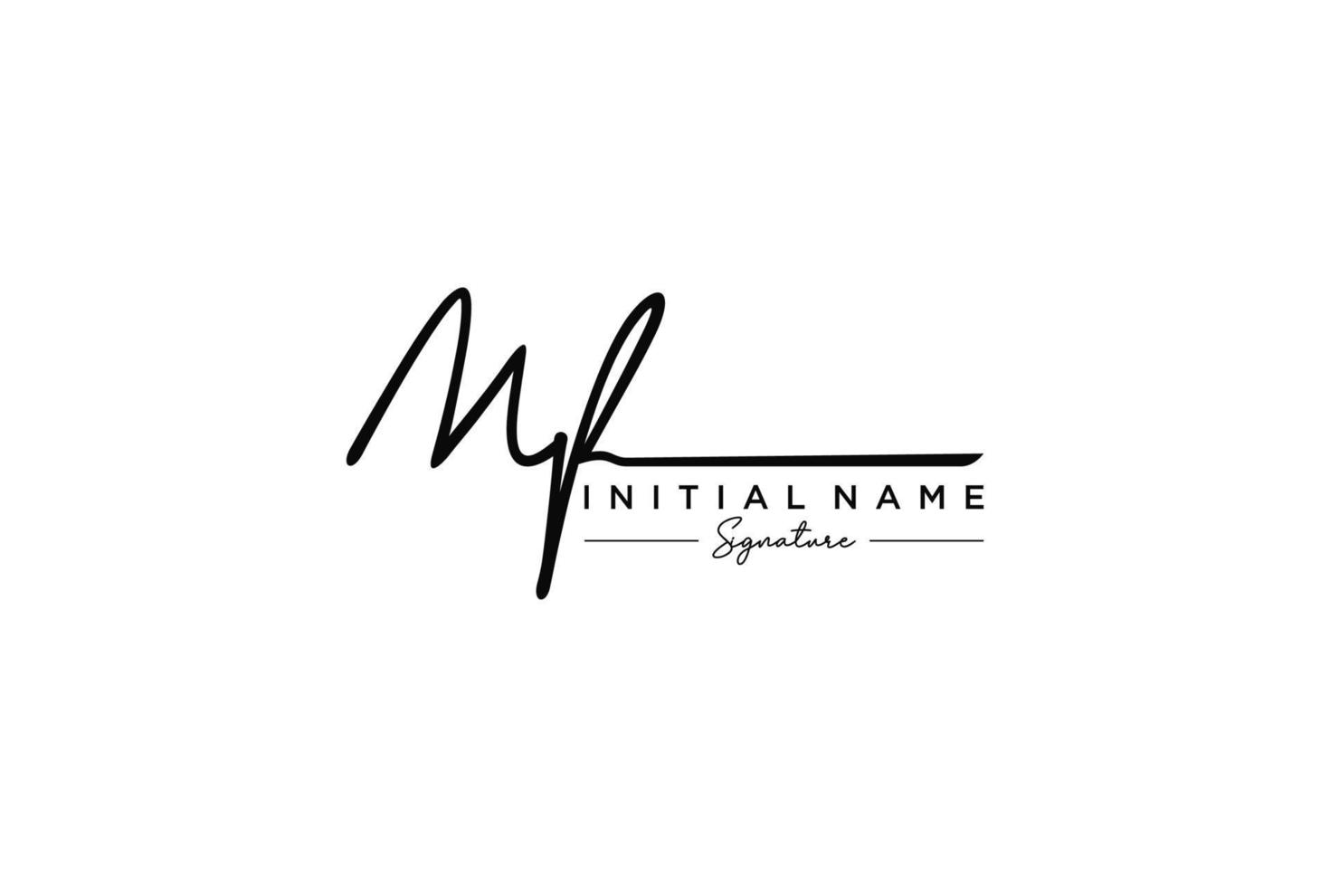Initial MF signature logo template vector. Hand drawn Calligraphy lettering Vector illustration.