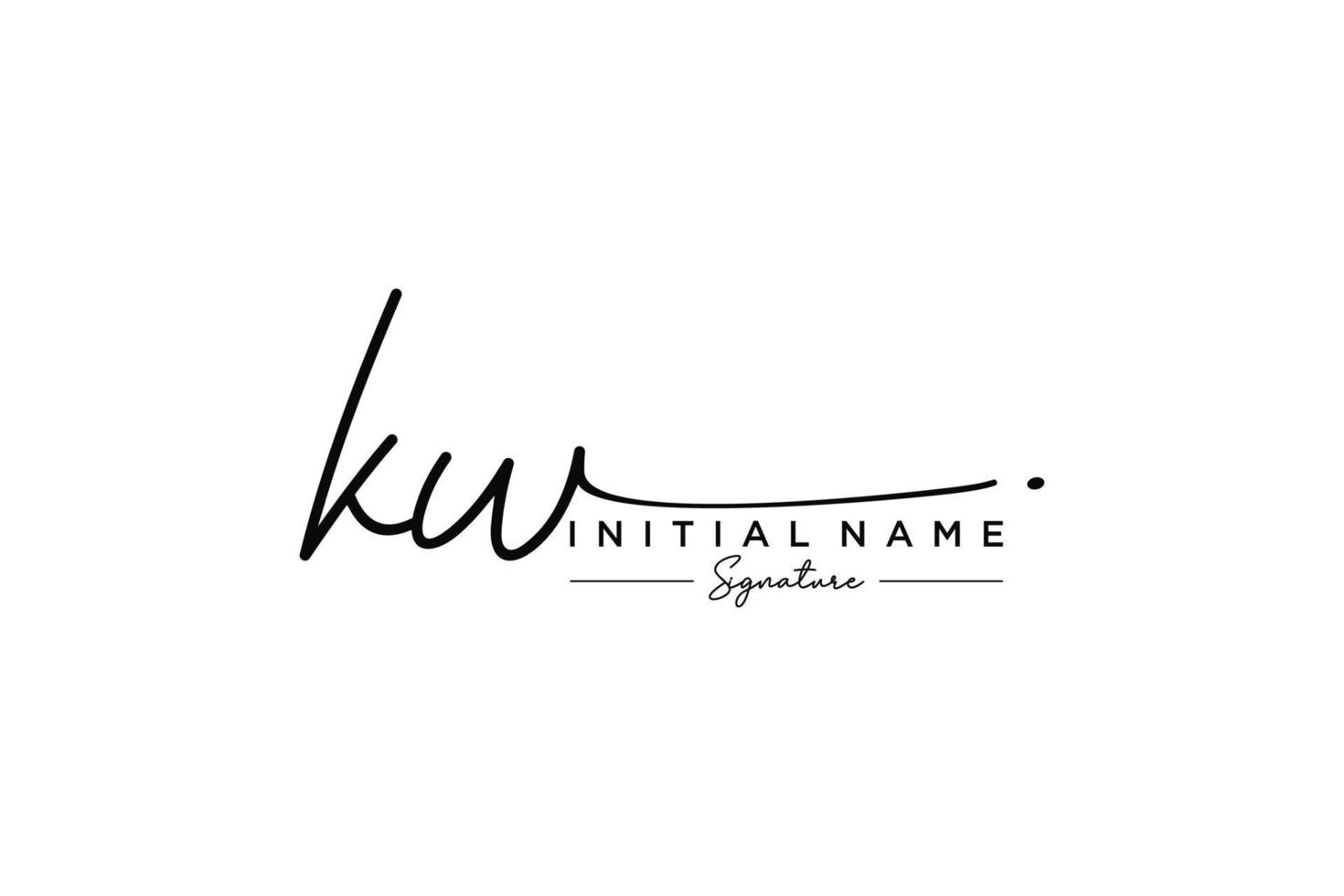 Initial KW signature logo template vector. Hand drawn Calligraphy lettering Vector illustration.