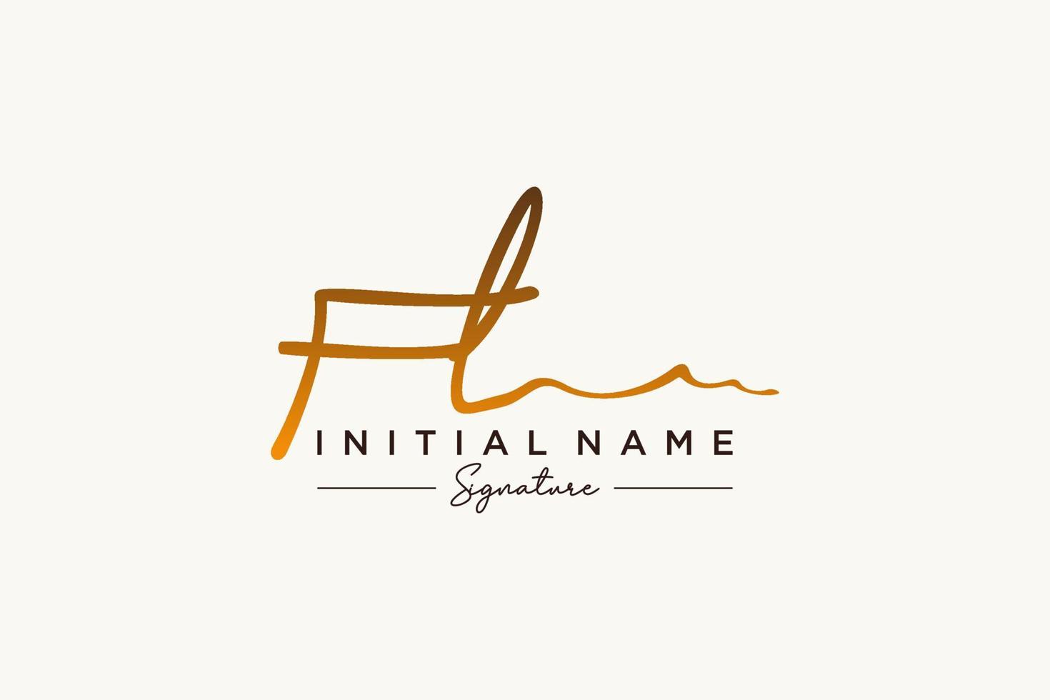 Initial FL signature logo template vector. Hand drawn Calligraphy lettering Vector illustration.