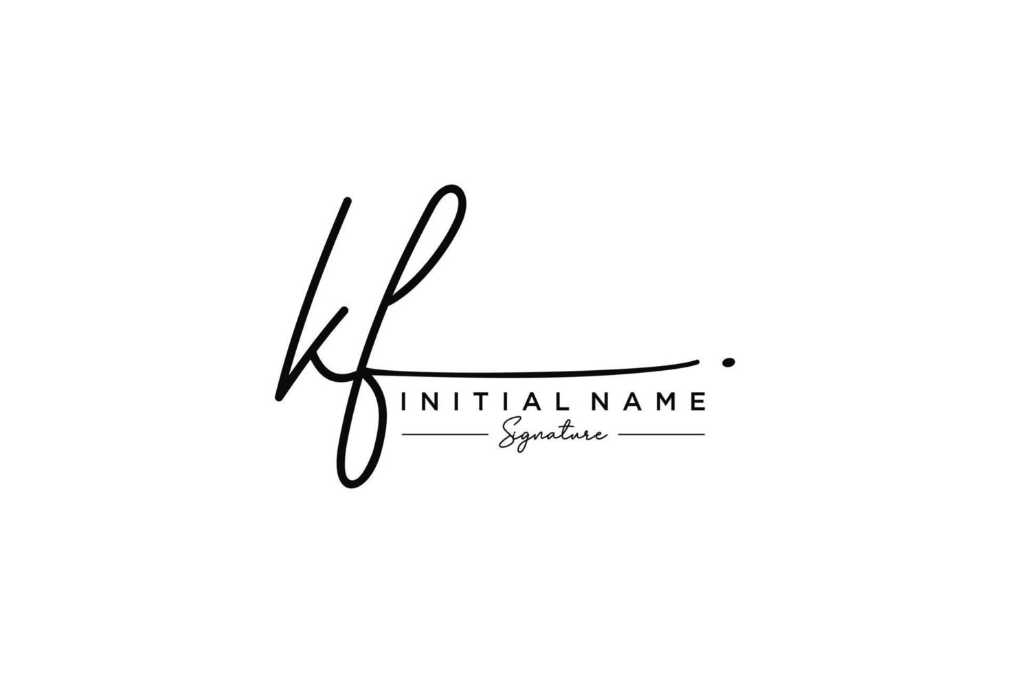 vector de plantilla de logotipo de firma kf inicial. ilustración de vector de letras de caligrafía dibujada a mano.