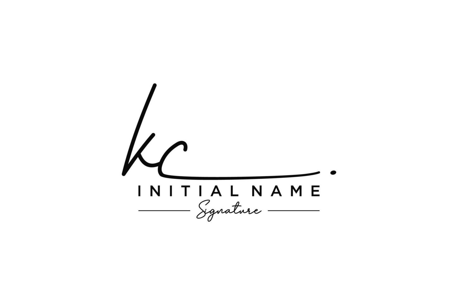 vector de plantilla de logotipo de firma kc inicial. ilustración de vector de letras de caligrafía dibujada a mano.