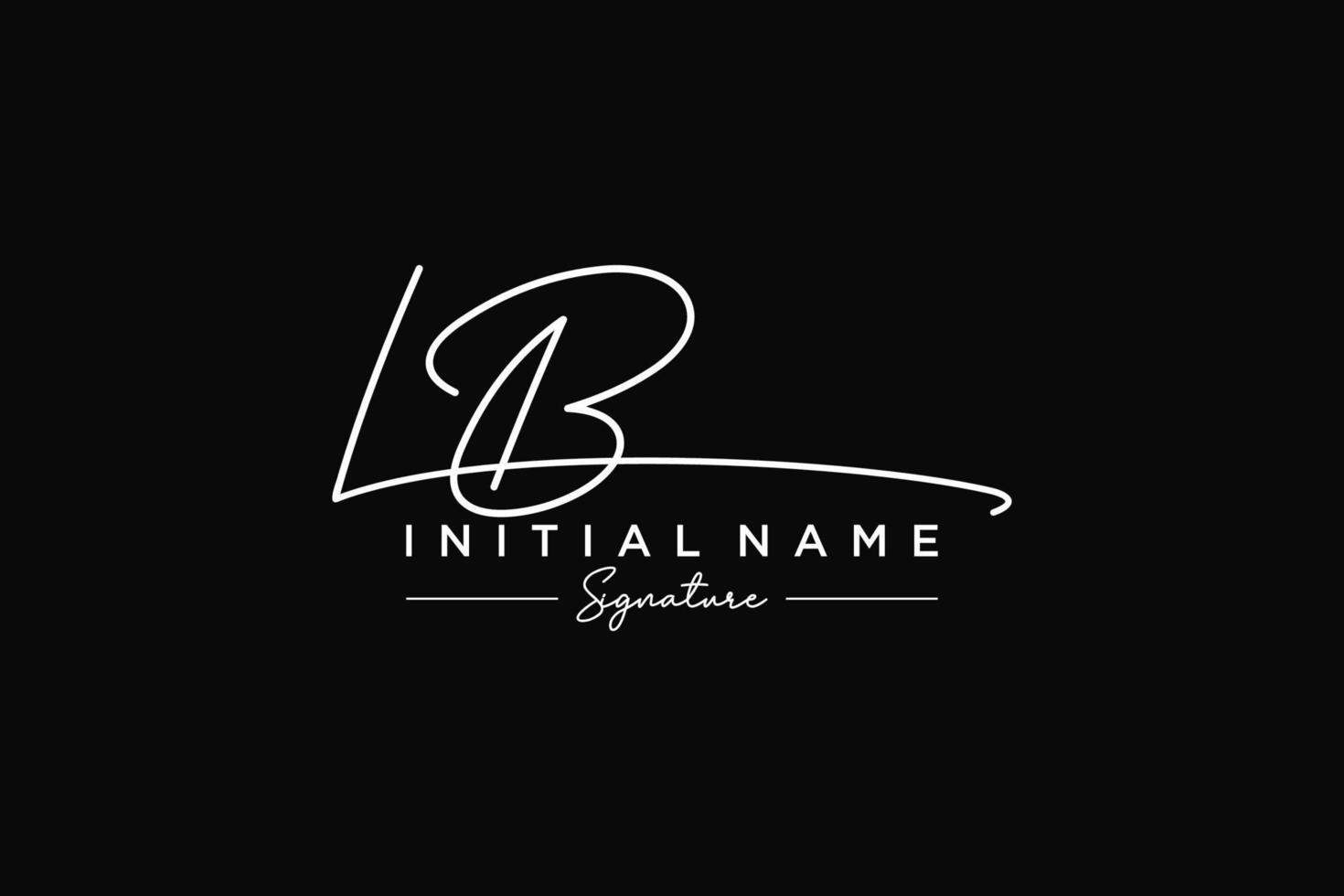 Initial LB signature logo template vector. Hand drawn Calligraphy lettering Vector illustration.