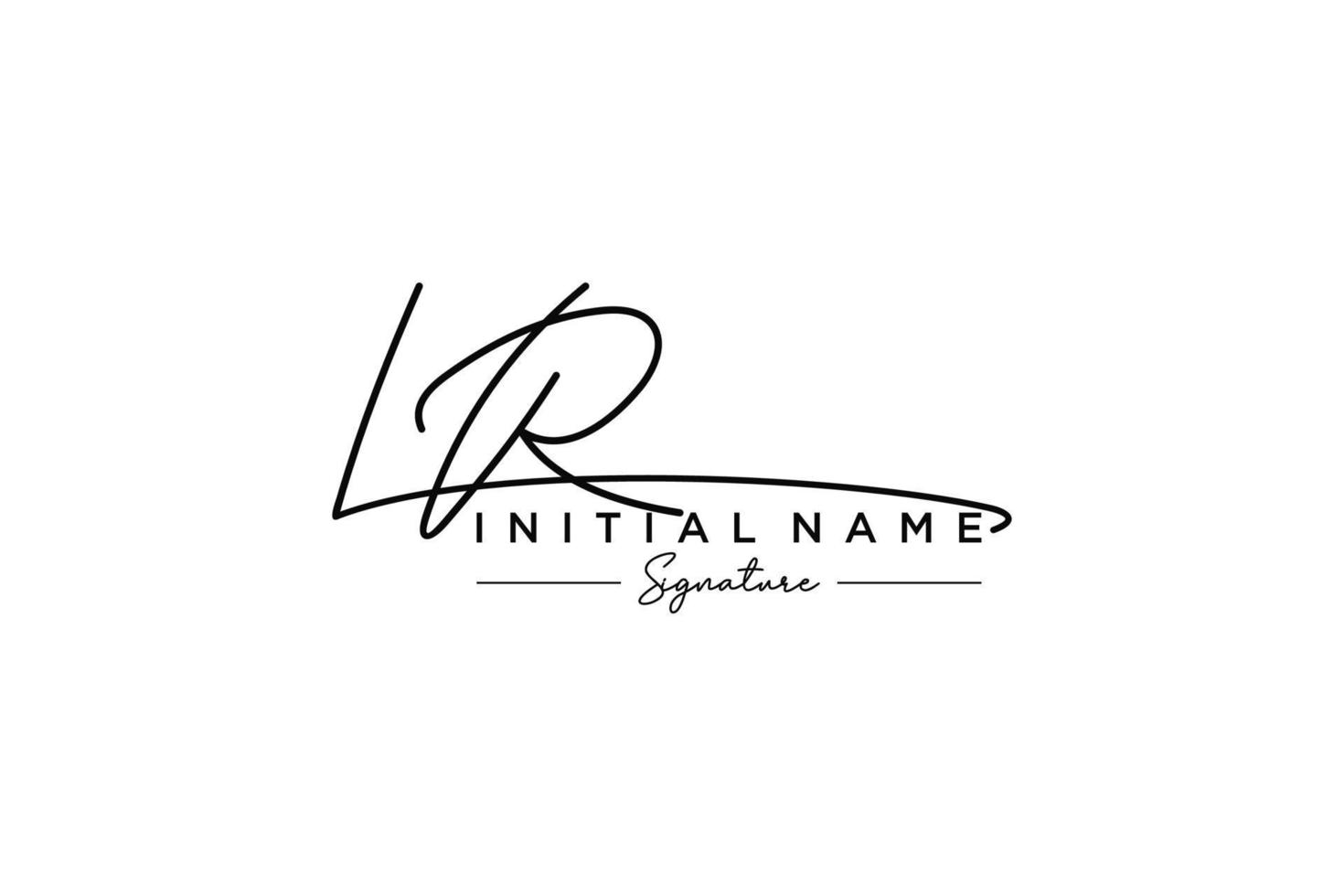vector de plantilla de logotipo de firma inicial lr. ilustración de vector de letras de caligrafía dibujada a mano.