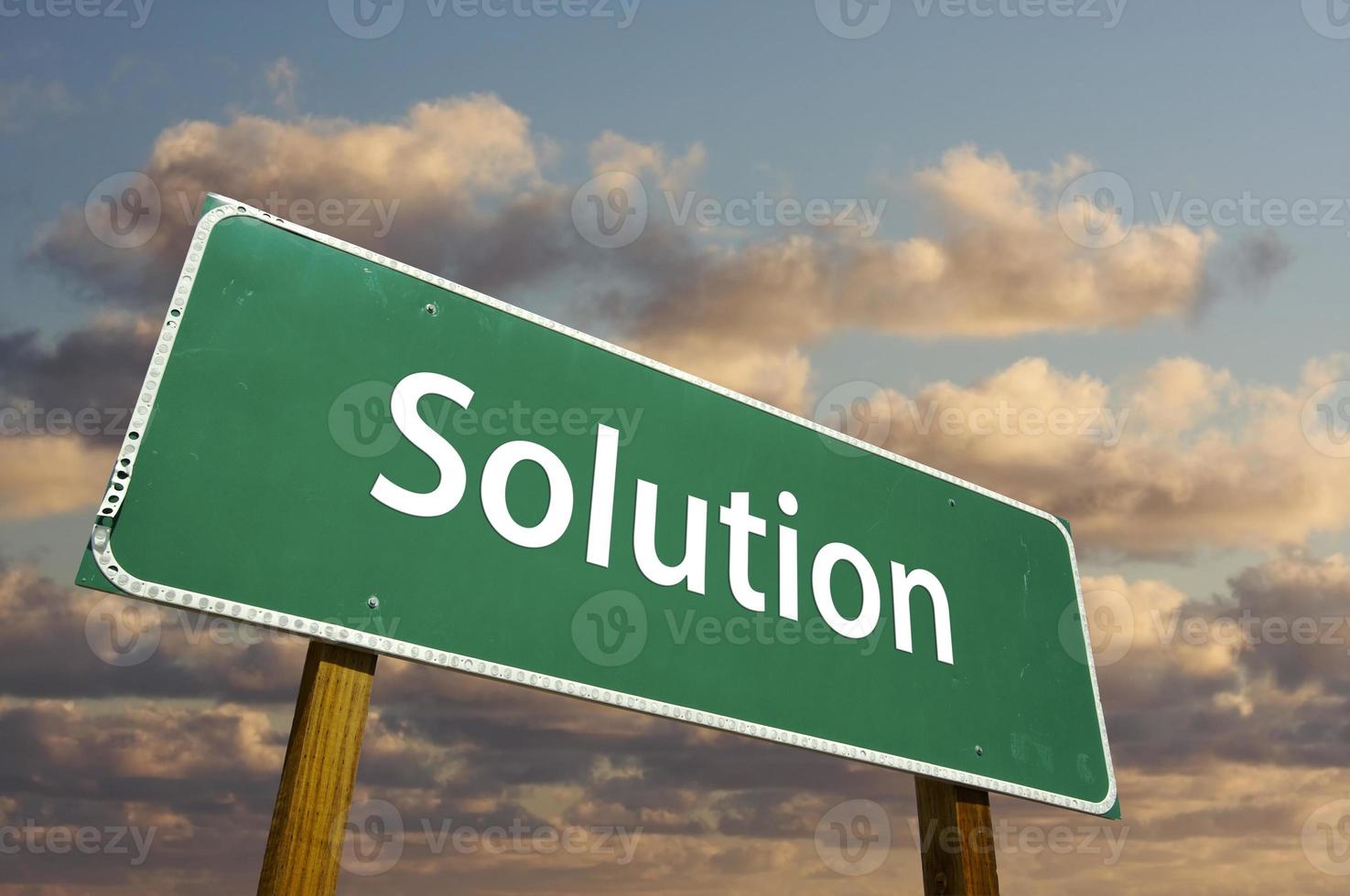 Solution Green Road Sign photo