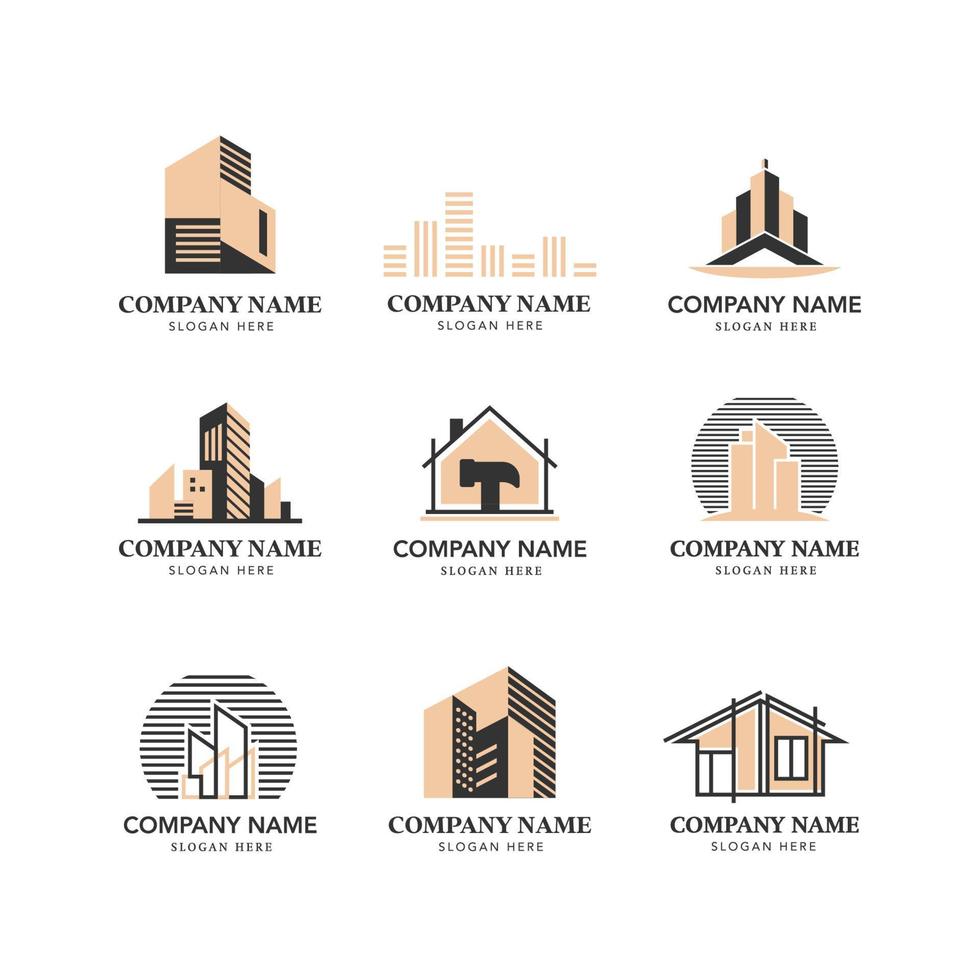 Creative Modern Construction Logo Design Concept vector