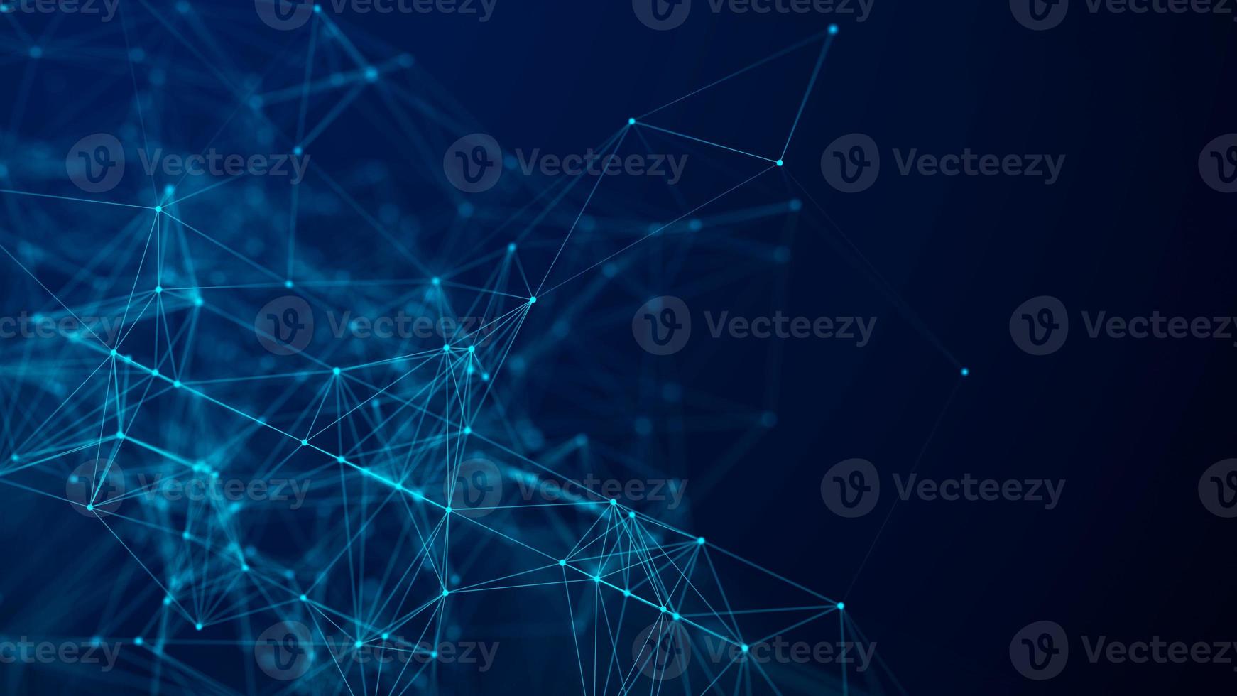 Abstract light blue background with moving lines and dots. The concept of big data. Network connection. Worldwide connection to the Internet. 3d rendering. photo