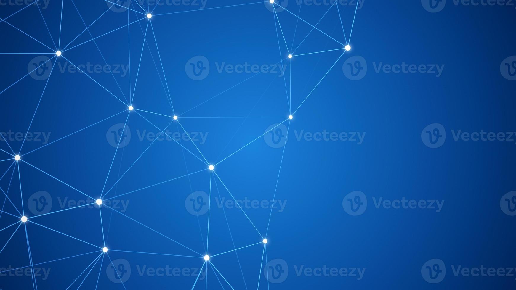 Abstract blue background with moving lines and dots. Network connection. Internet connection. Visualization of big data. 3d rendering. photo