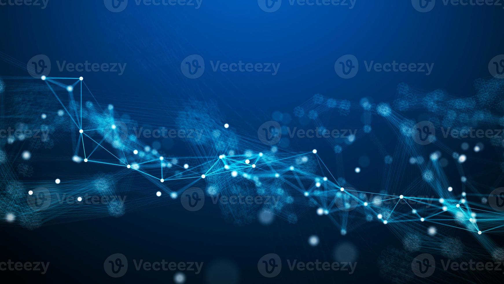 Abstract blue digital background. Visualization of big data. Network connection. Worldwide connection to the Internet. Scientific background with lines and dots. 3d rendering. photo