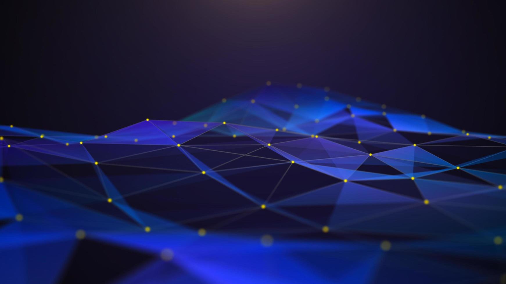 3D illustration. Abstract futuristic technology with polygonal shapes. Vector illustration with dark background and blue polygons. 3d rendering photo