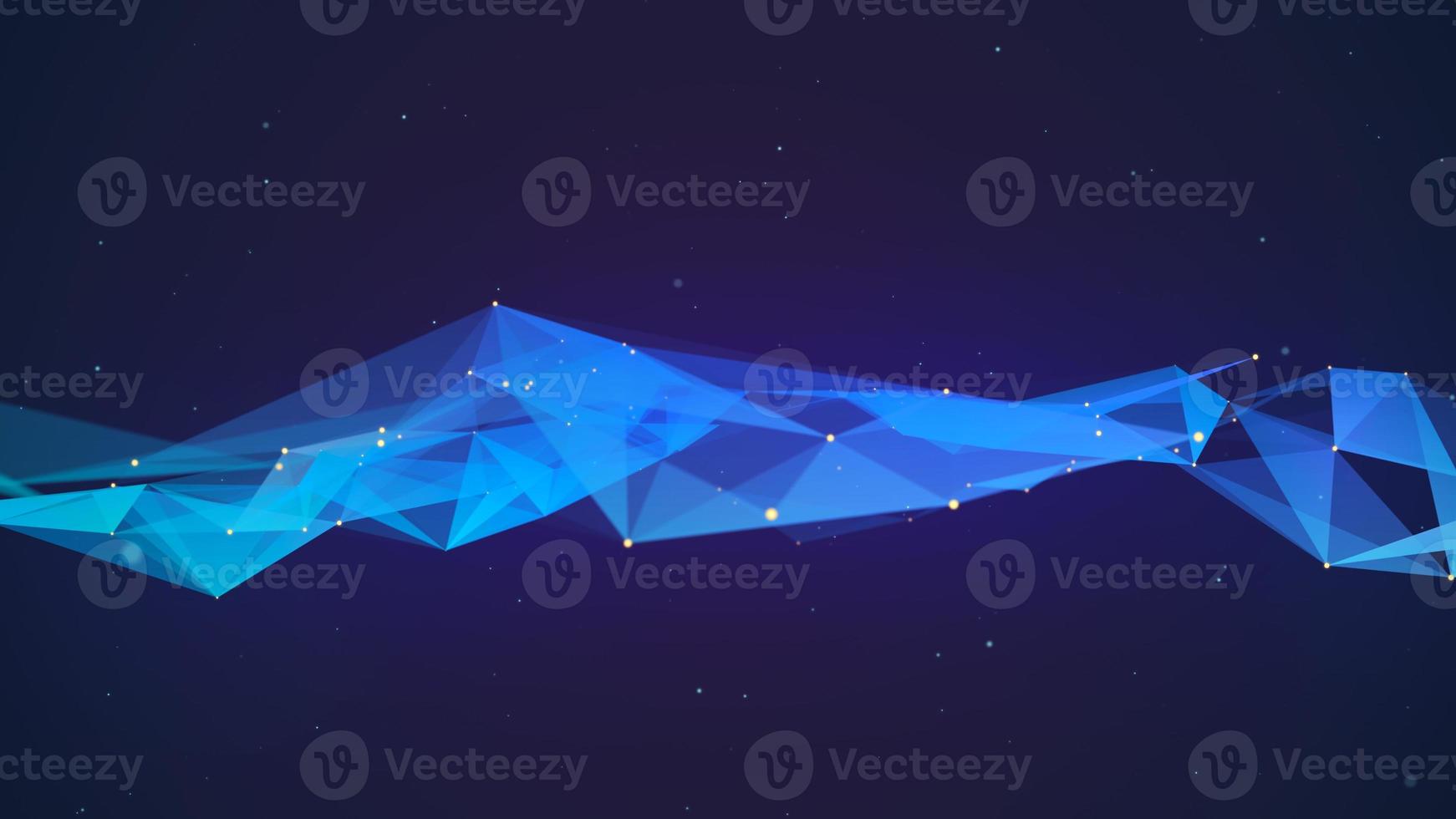 3D illustration. Abstract polygonal space with blue polygons and lines. Technologies. Futuristic Digital Network Concept. 3d rendering photo