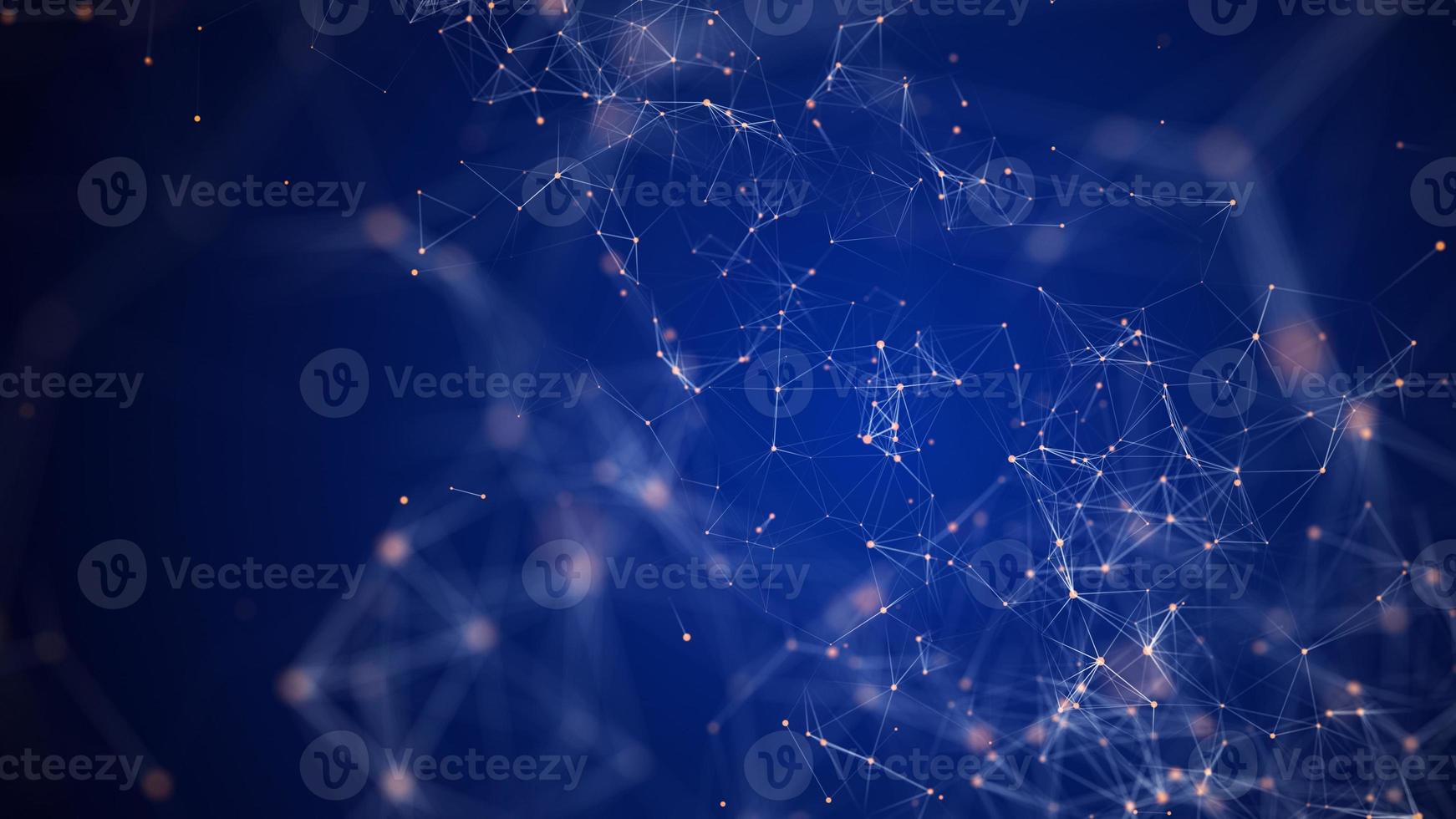 Abstract blue background with moving lines and dots. The concept of big data. Network connection. Internet connection worldwide. 3d rendering. photo