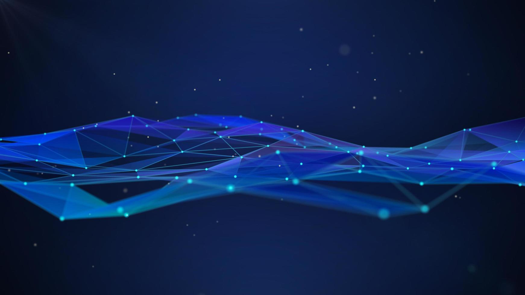 3D illustration. Abstract polygonal space with blue polygons and lines. Technologies. Futuristic Digital Network Concept. 3d rendering photo