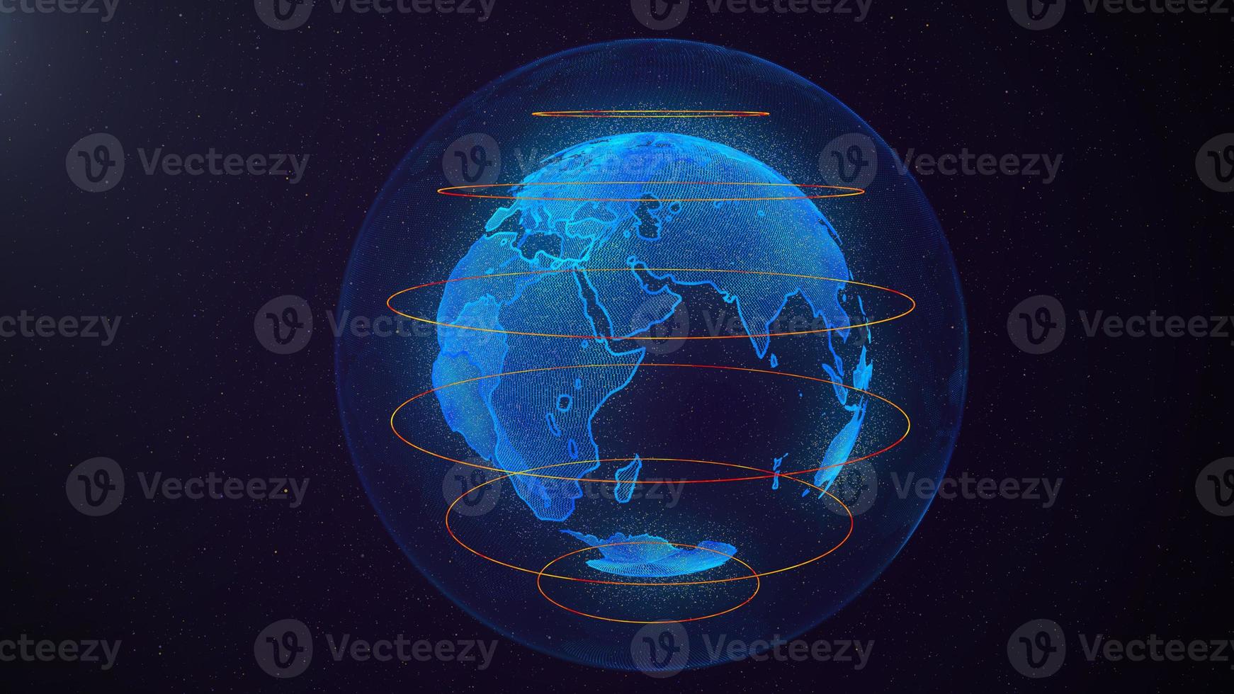 Worldwide network connection. Global blue background of planet Earth. Big data. High-tech user interface. 3d rendering. photo