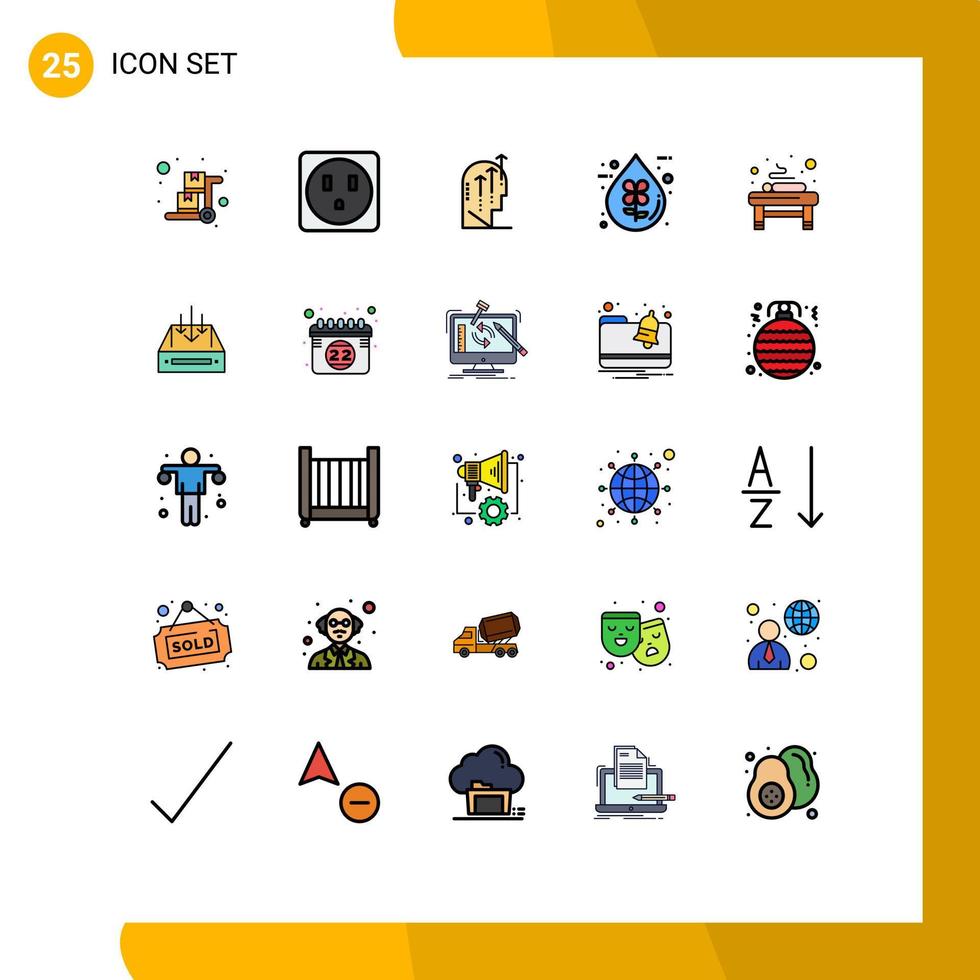 Modern Set of 25 Filled line Flat Colors and symbols such as bed ecofriendly growth eco bio Editable Vector Design Elements
