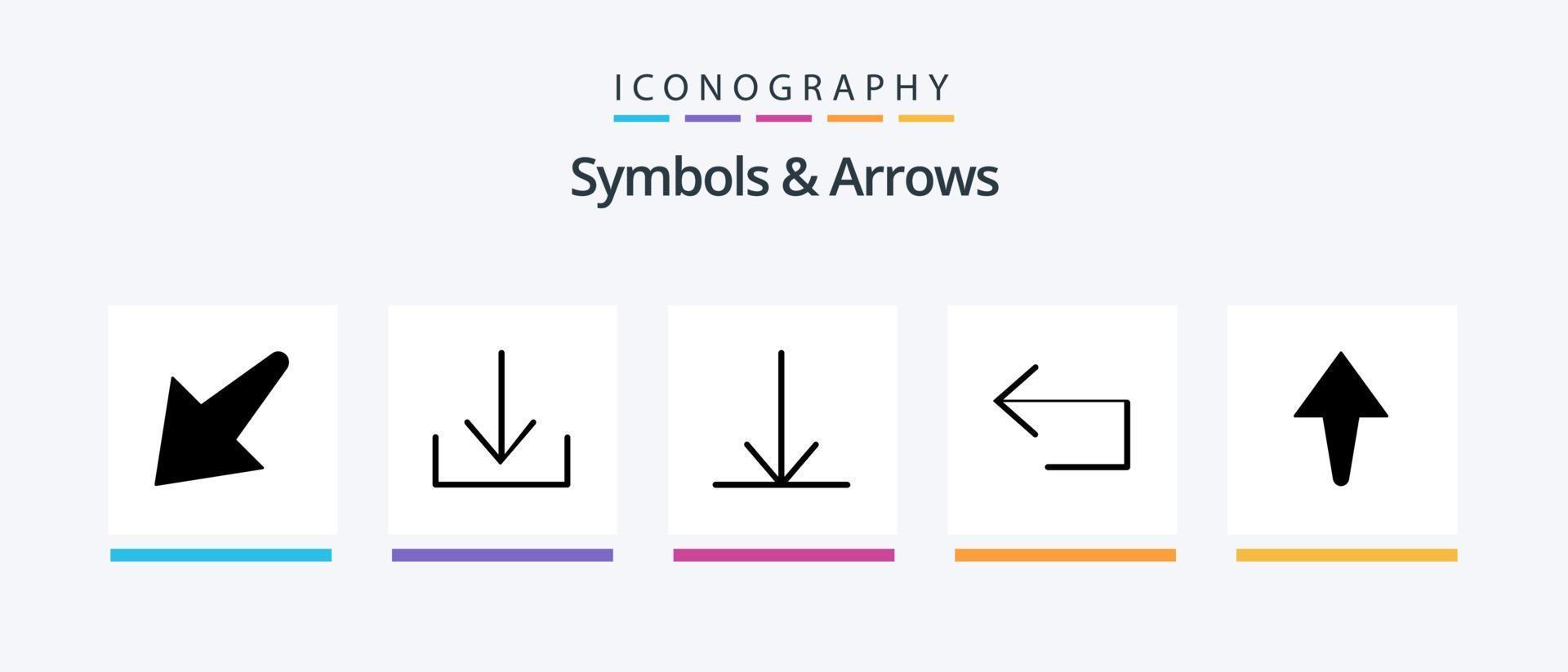 paquete de iconos de símbolos y flechas glifo 5 que incluye . espalda. hasta. diseño de iconos creativos vector