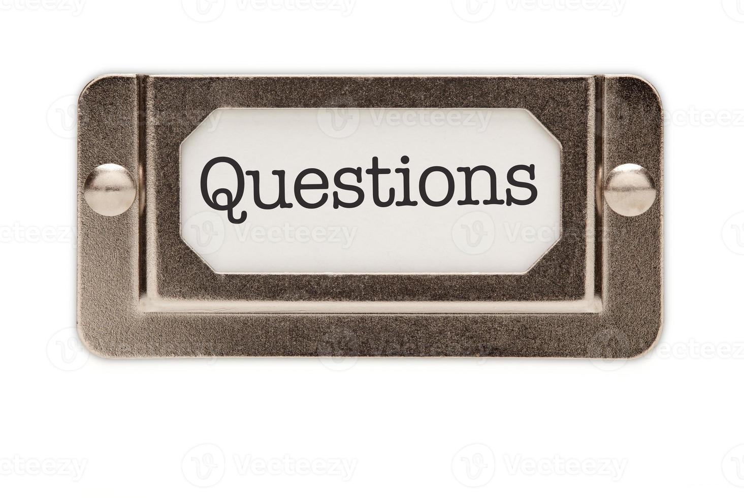Questions File Drawer Label photo