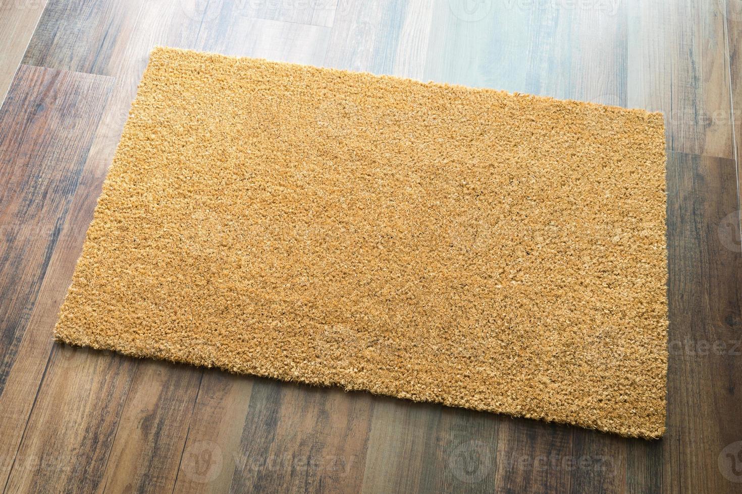 Blank Mat On Wood Floor Background Ready For Your Own Text