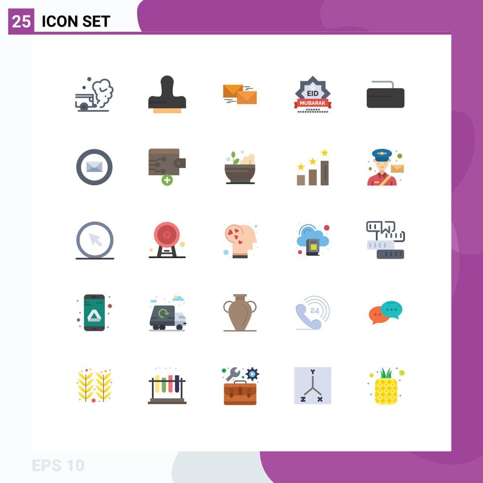 Stock Vector Icon Pack of 25 Line Signs and Symbols for star mubarak mail eid correspondence Editable Vector Design Elements
