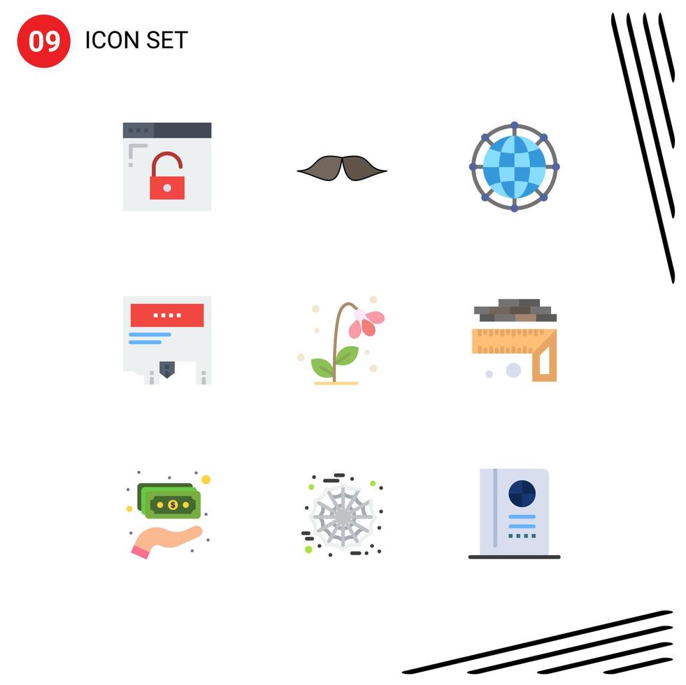 Modern Set of 9 Flat Colors Pictograph of message advertising men ad network Editable Vector Design Elements
