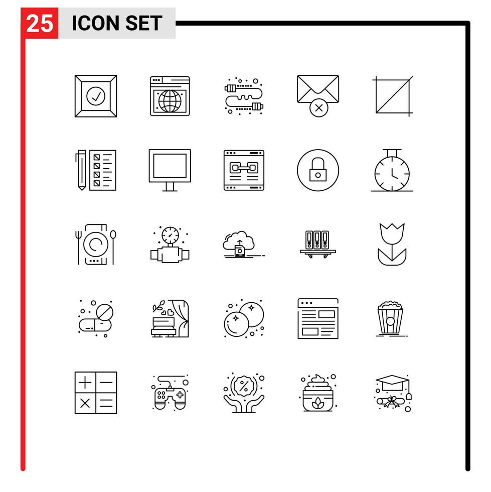 Pictogram Set of 25 Simple Lines of business design direct crop mail Editable Vector Design Elements