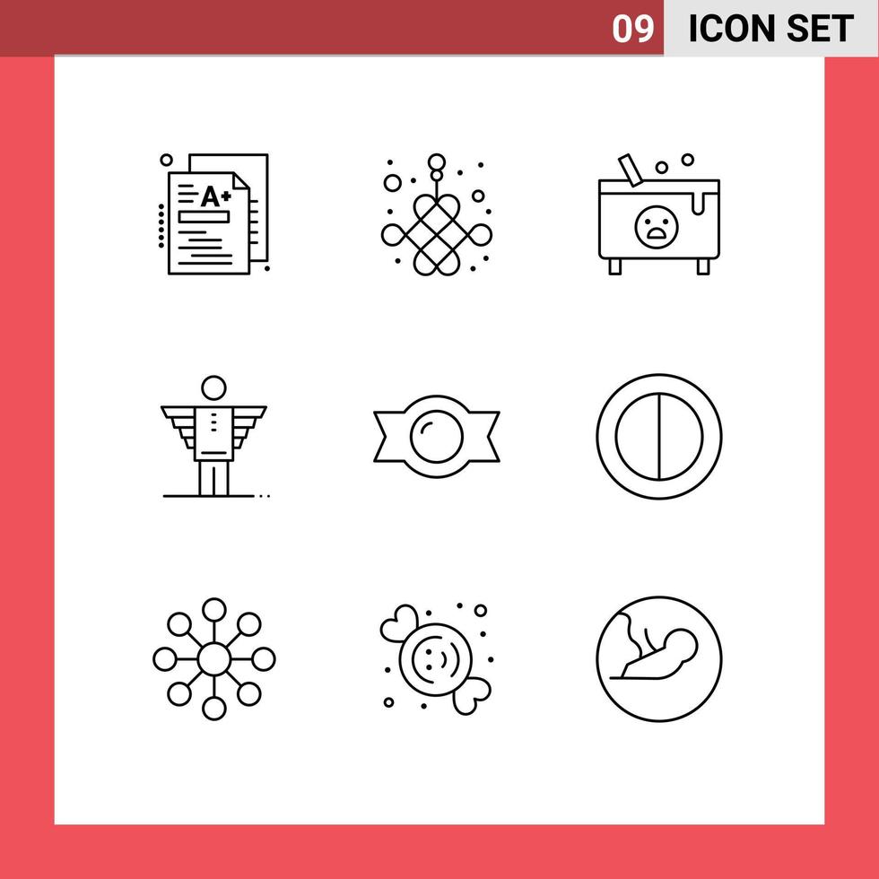 Set of 9 Vector Outlines on Grid for investor career cauldron business poison Editable Vector Design Elements
