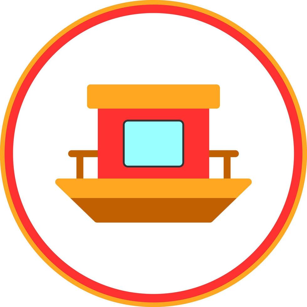 Houseboat Vector Icon Design