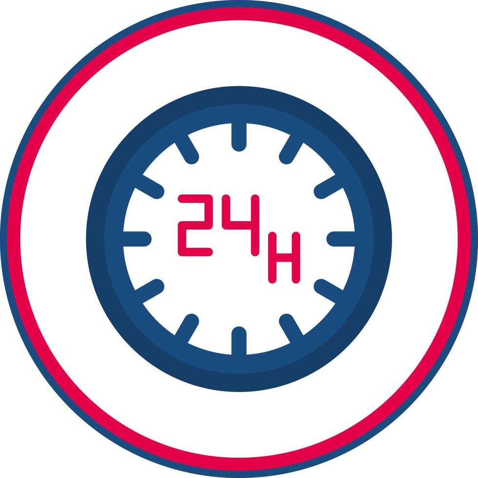 Diseño de icono de vector de 24 horas