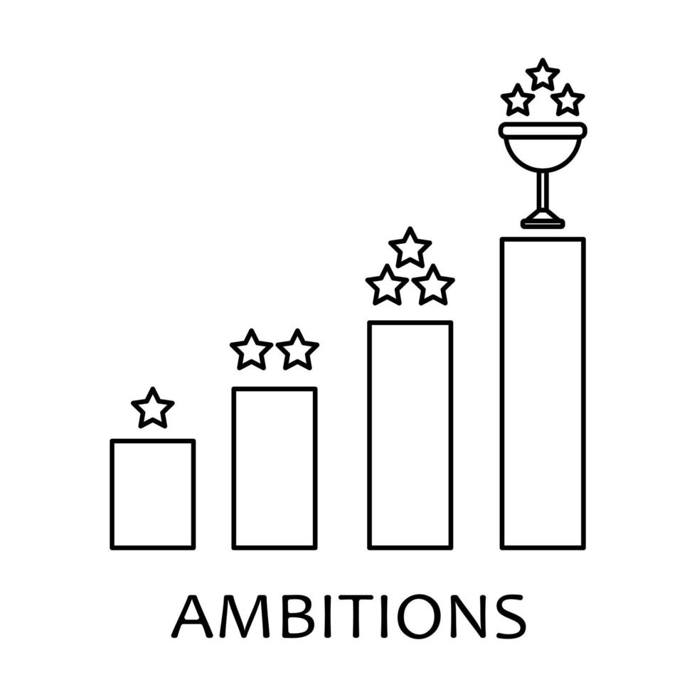 Ambition stairs line icon. Career motivation arrow concept vector
