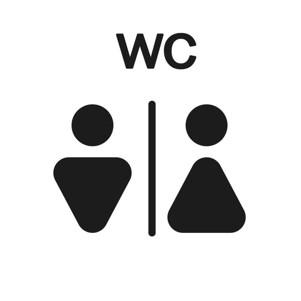 WC wayfinding vector illustration icons. Toilet male and female gender signs