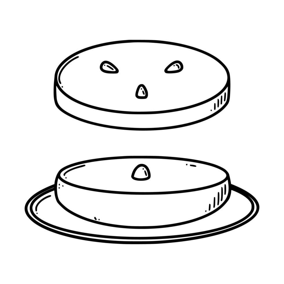 nian gao, ilustración de vector de pastel de año nuevo chino. postre de año nuevo chino niangao