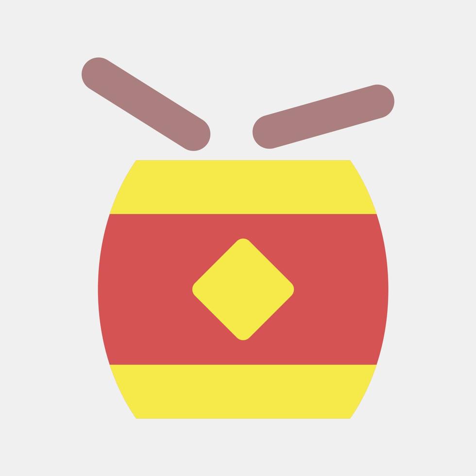 Icon chinese drum. Chinese New Year celebration elements. Icons in flat style. Good for prints, posters, logo, party decoration, greeting card, etc. vector