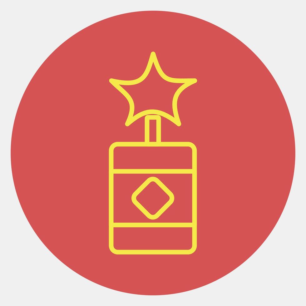 Icon firecrackers. Chinese New Year celebration elements. Icons in red style. Good for prints, posters, logo, party decoration, greeting card, etc. vector