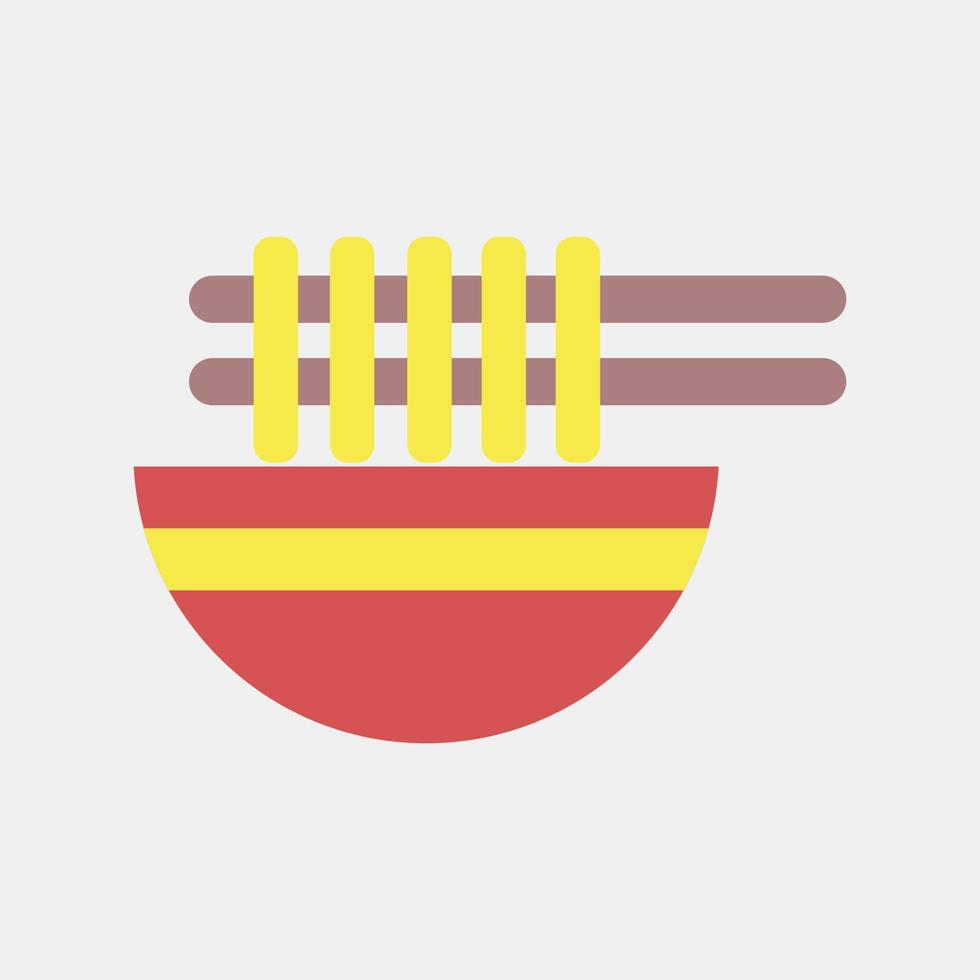 Icon noodles. Chinese New Year celebration elements. Icons in flat style. Good for prints, posters, logo, party decoration, greeting card, etc. vector