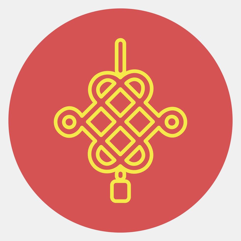 Icon Chinese knot decoration. Chinese New Year celebration elements. Icons in red style. Good for prints, posters, logo, party decoration, greeting card, etc. vector