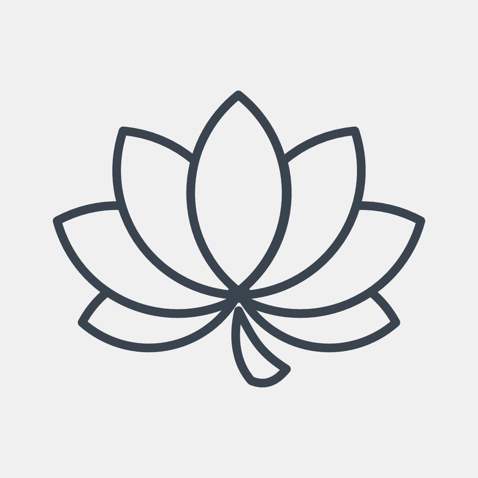 Icon lotus. Chinese New Year celebration elements. Icons in line style. Good for prints, posters, logo, party decoration, greeting card, etc. vector