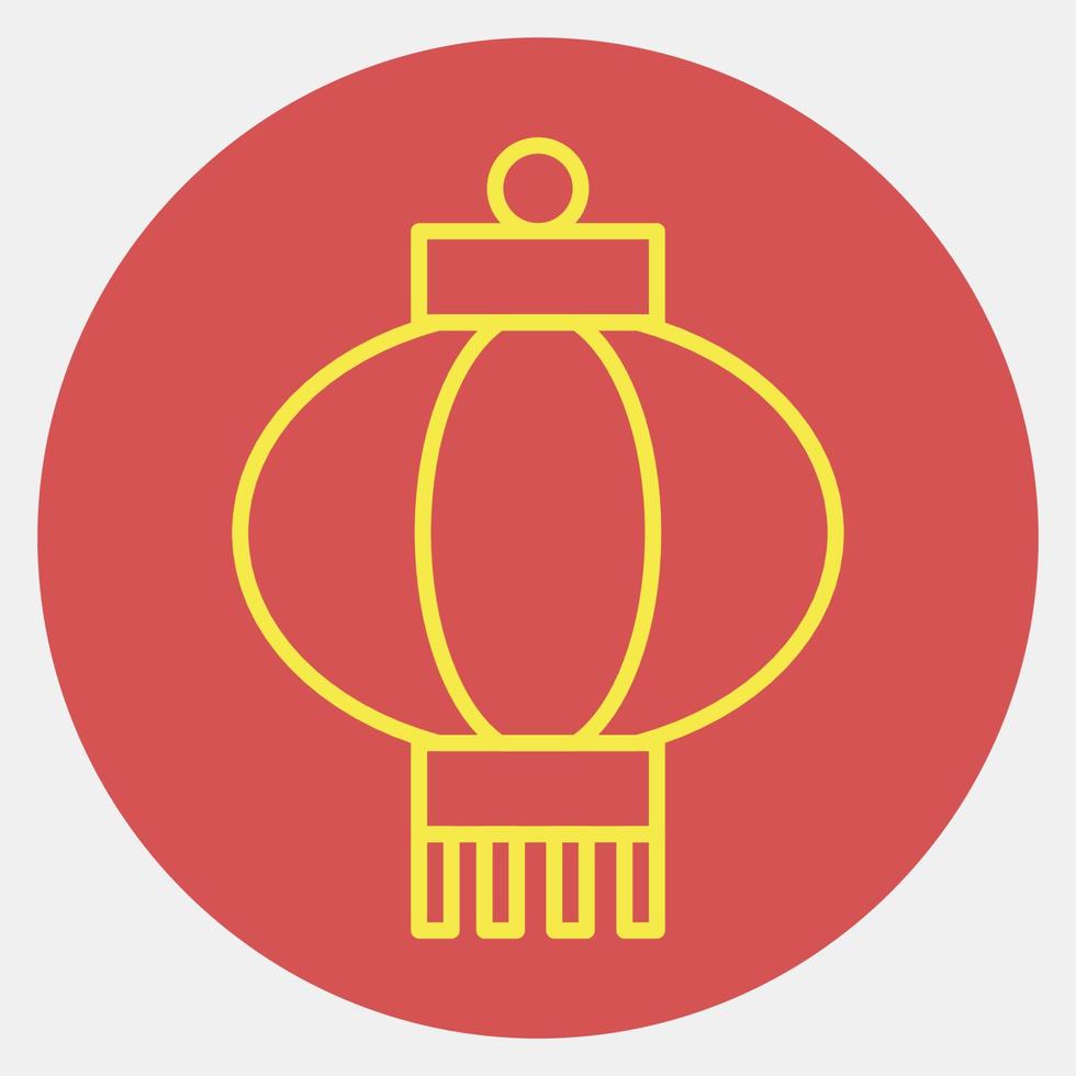Icon chinese lantern. Chinese New Year celebration elements. Icons in red style. Good for prints, posters, logo, party decoration, greeting card, etc. vector