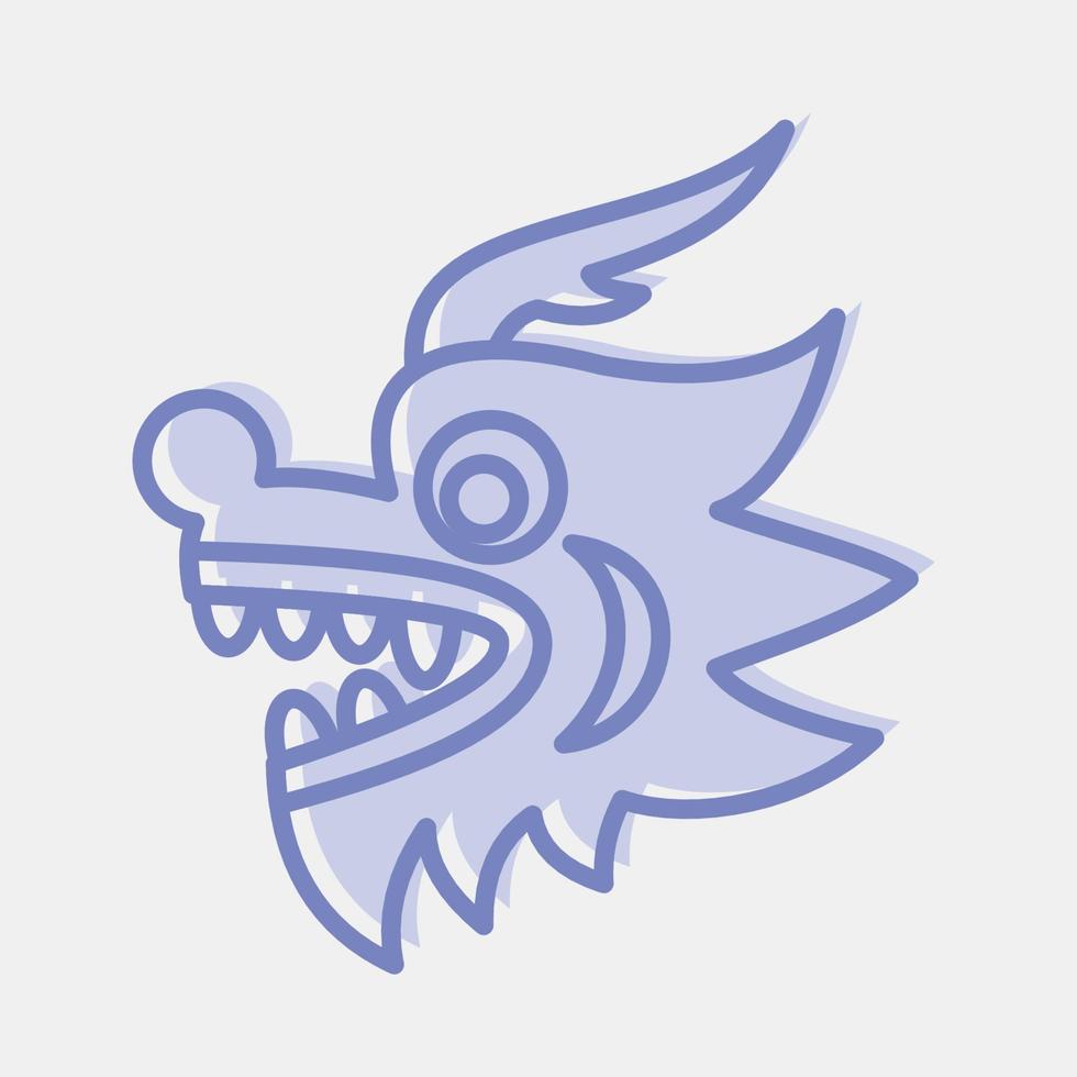 Icon Chinese dragon. Chinese New Year celebration elements. Icons in two tone style. Good for prints, posters, logo, party decoration, greeting card, etc. vector