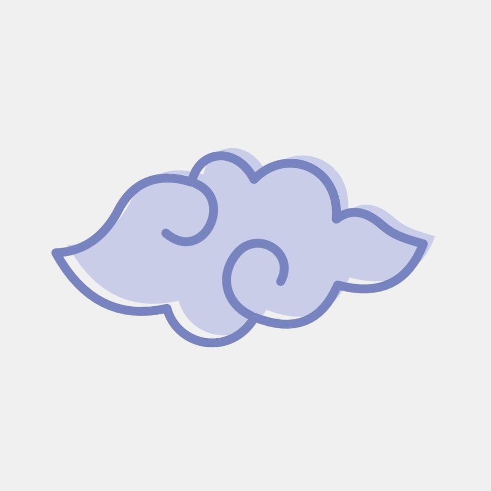 icono de nube auspiciosa. elementos de celebración del año nuevo chino. iconos en estilo de dos tonos. bueno para impresiones, carteles, logotipos, decoración de fiestas, tarjetas de felicitación, etc. vector