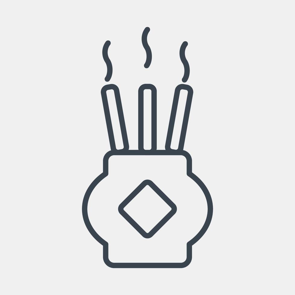 Icon censer. Chinese New Year celebration elements. Icons in line style. Good for prints, posters, logo, party decoration, greeting card, etc. vector