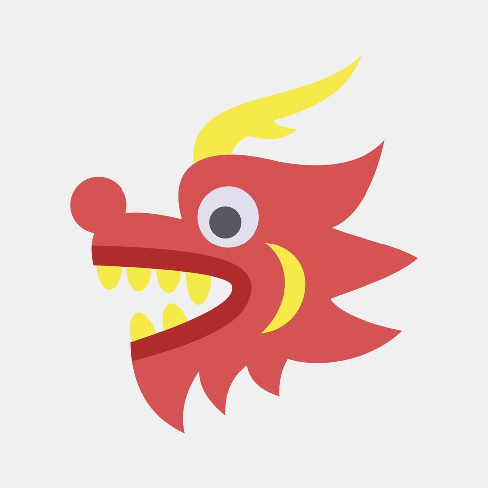 Icon chinese dragon. Chinese New Year celebration elements. Icons in flat style. Good for prints, posters, logo, party decoration, greeting card, etc. vector